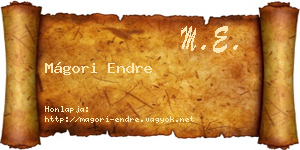 Mágori Endre névjegykártya