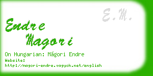 endre magori business card