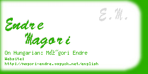 endre magori business card